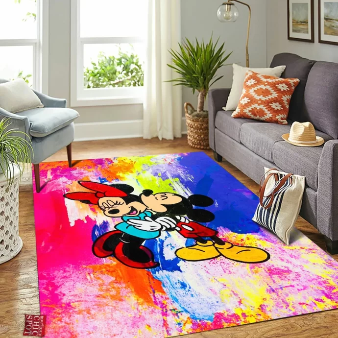 Mickey Mouse and Minnie Mouse Rectangle Rug