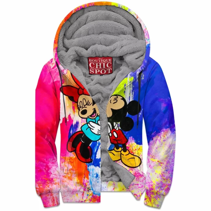 Mickey Mouse and Minnie Mouse Zip Fleece Hoodie