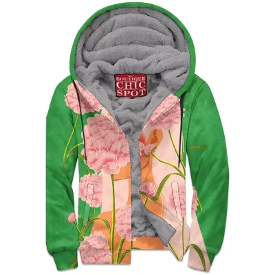 Flower Zip-Fleece-Hoodie