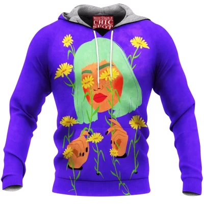 Flower Fleece-Hoodie