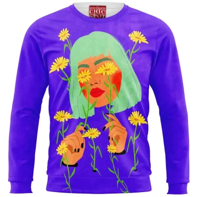 Abstract Sweatshirt, Flower Sweatshirt