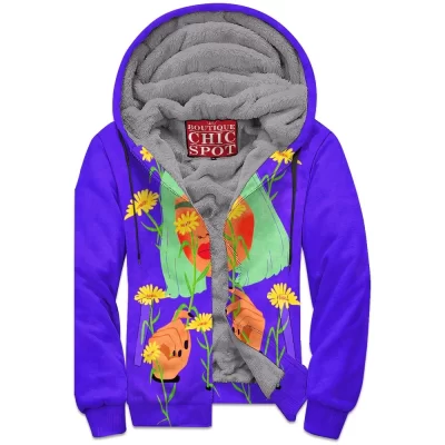 Flower Zip-Fleece-Hoodie