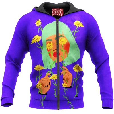 Flower Zip-Hoodie