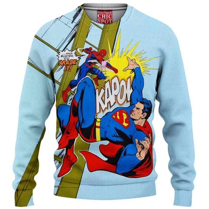 Spider-man vs Superman Knitted Sweater