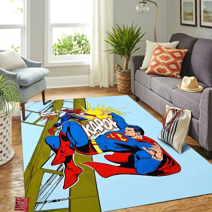 Spider-man vs Superman Rectangle Rug