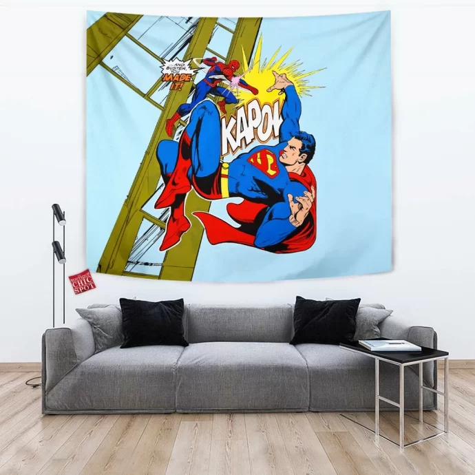 Spider-man vs Superman Tapestry