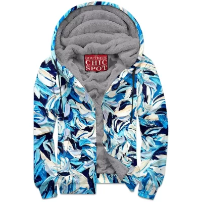 Flower Zip-Fleece-Hoodie