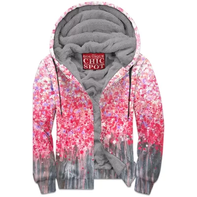 Abstract Zip-Fleece-Hoodie