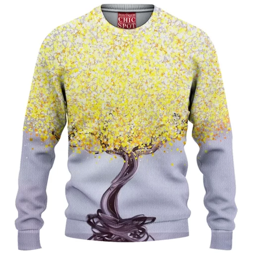 Yellow Tree Knitted Sweater