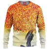 Yellow and Red Tree Knitted Sweater