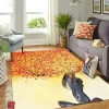 Yellow and Red Tree Rectangle Rug