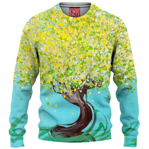 Love Yellow Tree Knitted Sweater