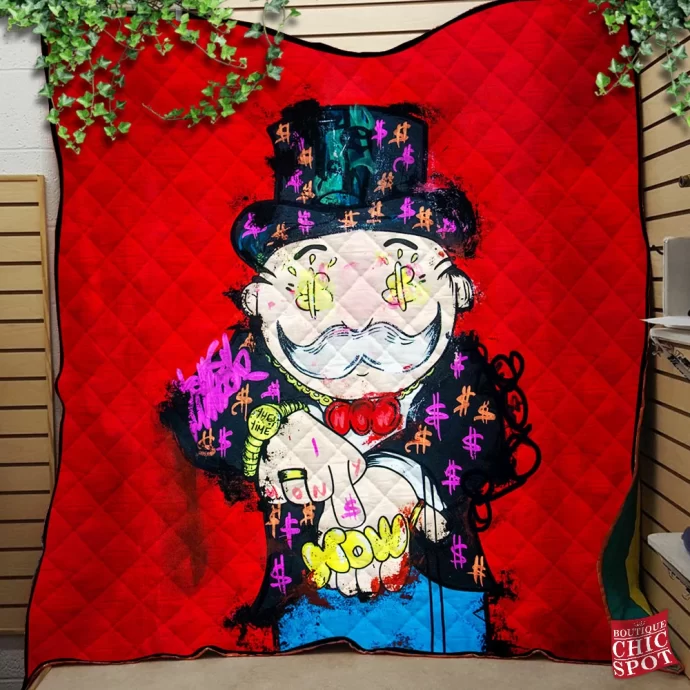 Mr. Monopoly Quilt Blanket