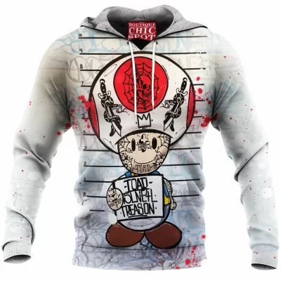 Game Fleece-Hoodie, Mario Fleece-Hoodie, Toad Fleece-Hoodie