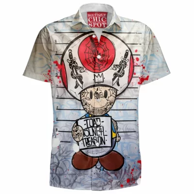 Game Hawaiian-Shirt, Mario Hawaiian-Shirt, Toad Hawaiian-Shirt