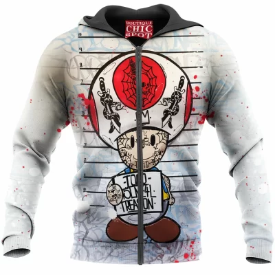 Game Zip-Hoodie, Mario Zip-Hoodie, Toad Zip-Hoodie