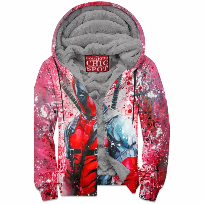 Deadpool Zip Fleece Hoodie