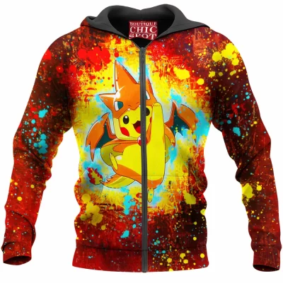 Anime Zip-Hoodie, Pikachu Zip-Hoodie, Pokemon Zip-Hoodie