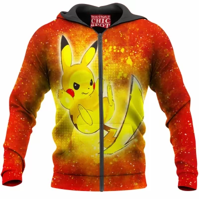 Anime Zip-Hoodie, Pikachu Zip-Hoodie, Pokemon Zip-Hoodie