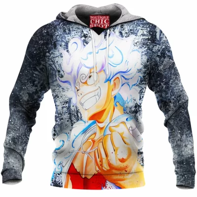 Anime Fleece-Hoodie, One Piece Fleece-Hoodie, Monkey D Luffy Fleece-Hoodie