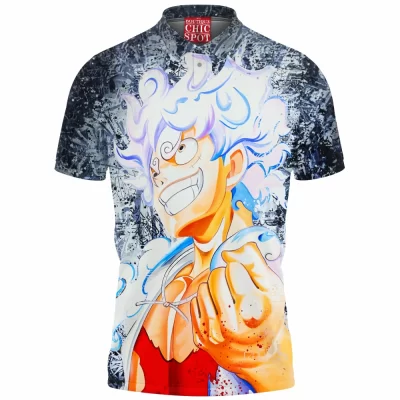 Anime Polo Shirt, One Piece Polo Shirt, Monkey D Luffy Polo Shirt