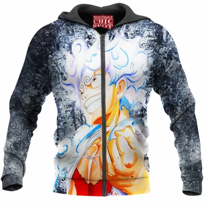Anime Zip-Hoodie, One Piece Zip-Hoodie, Monkey D Luffy Zip-Hoodie