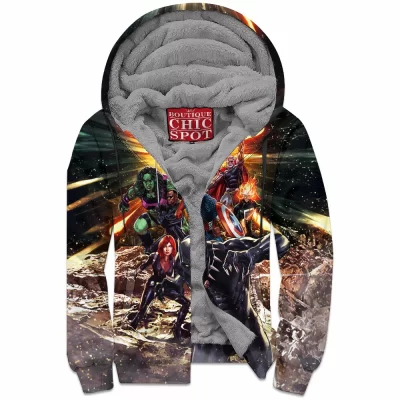 Avengers Zip-Fleece-Hoodie, Comic Zip-Fleece-Hoodie