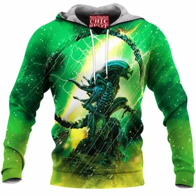Alien Fleece-Hoodie, Sci-Fi Fleece-Hoodie