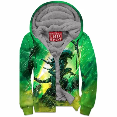 Alien Zip-Fleece-Hoodie, Sci-Fi Zip-Fleece-Hoodie