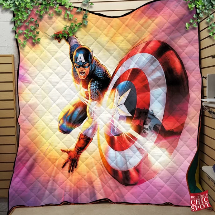 Captain America Quilt Blanket