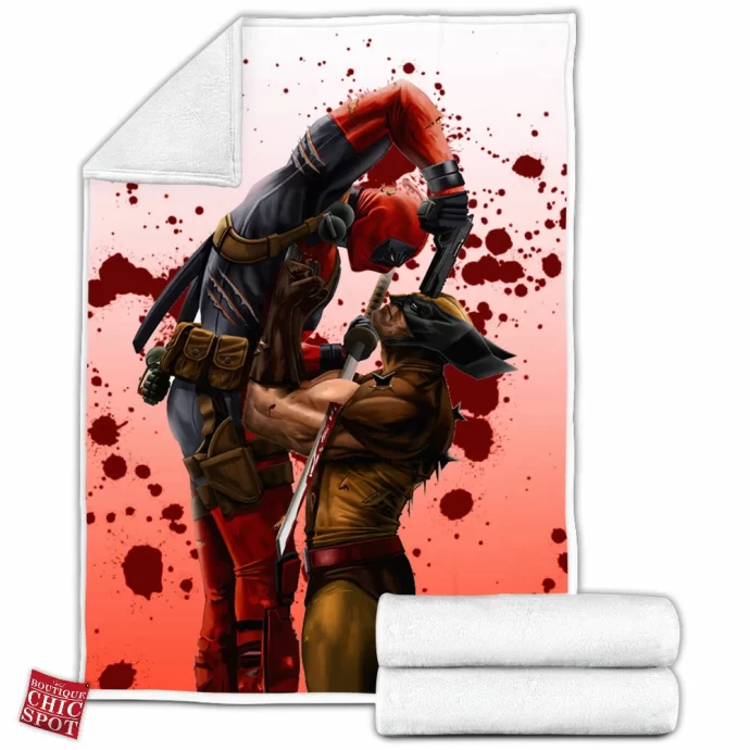 Wolverine Deadpool Fleece Blanket