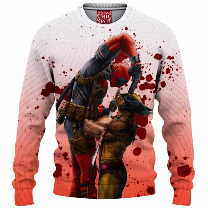 Wolverine Deadpool Knitted Sweater