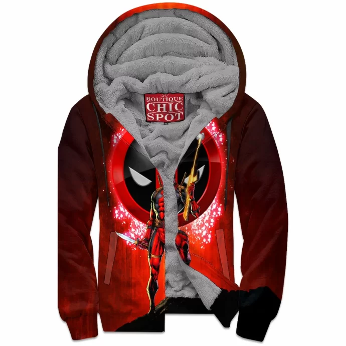 Deadpool Zip Fleece Hoodie