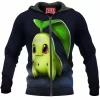 Anime Zip-Hoodie, Pokemon Zip-Hoodie, Chikorita Zip-Hoodie