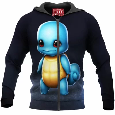 Anime Zip-Hoodie, Pokemon Zip-Hoodie, Squirtle Zip-Hoodie