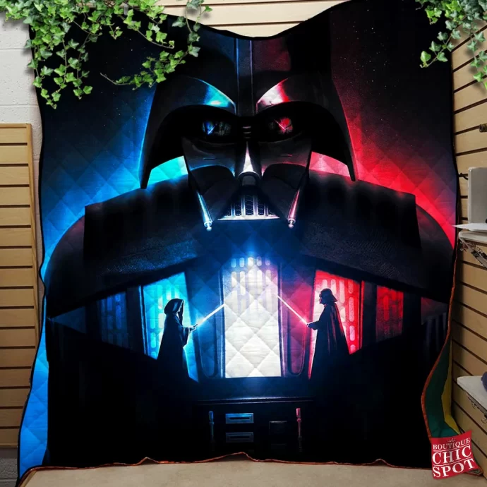 Darth Vader Obi Wan Kenobi Quilt Blanket