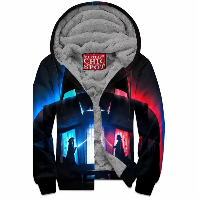 Darth Vader Obi Wan Kenobi Zip Fleece Hoodie