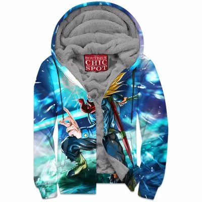 Anime Zip-Fleece-Hoodie, Dragon Ball Zip-Fleece-Hoodie, Trunks Zip-Fleece-Hoodie