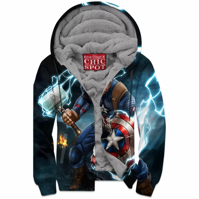 Captain America Zip Fleece Hoodie