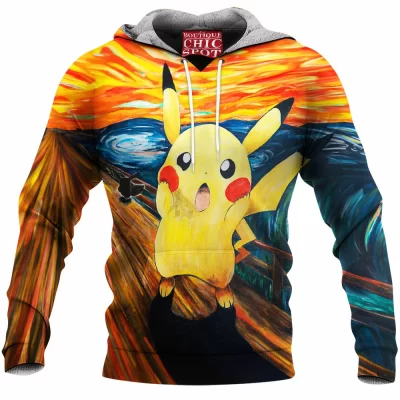 Anime Fleece-Hoodie, Pikachu Fleece-Hoodie, Pokemon Fleece-Hoodie, Scream Fleece-Hoodie