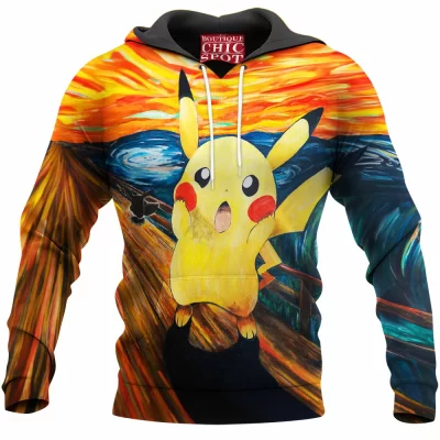 Anime Hoodie, Pikachu Hoodie, Pokemon Hoodie, Scream Hoodie