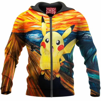 Anime Zip-Hoodie, Pikachu Zip-Hoodie, Pokemon Zip-Hoodie, Scream Zip-Hoodie