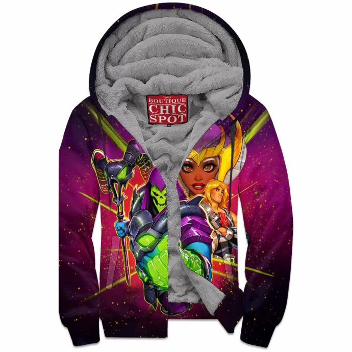 Skeletor He-man Masters of the Universe Zip Fleece Hoodie