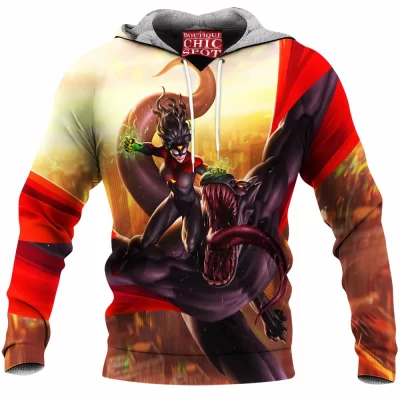 Comic Fleece-Hoodie, Spider-Woman Fleece-Hoodie