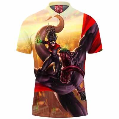 Comic Polo Shirt, Spider-Woman Polo Shirt