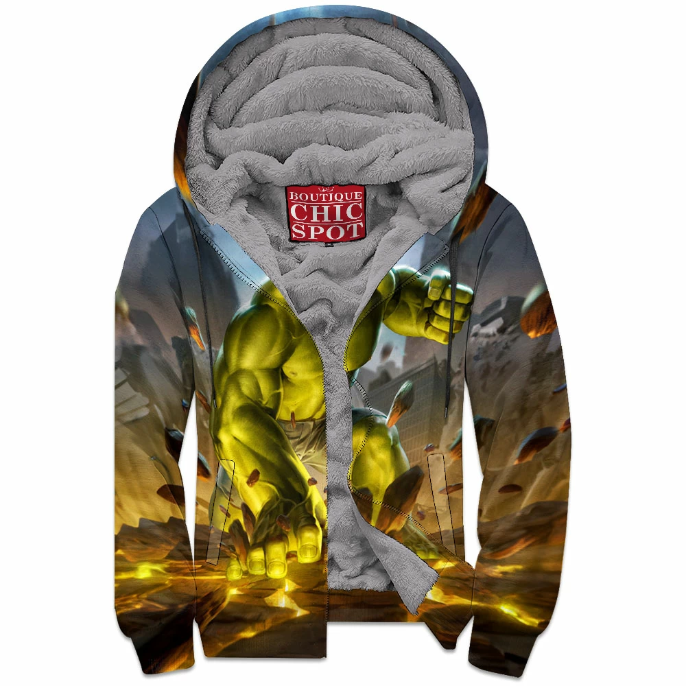 Comic Zip-Fleece-Hoodie, Hulk Zip-Fleece-Hoodie 1 M TU Boutique 9115 Zip Fleece Hoodie