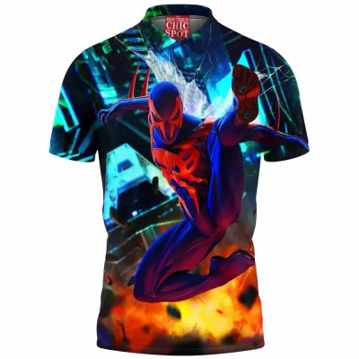 Comic Polo Shirt, Spider-man Polo Shirt, Spider-man 2099 Polo Shirt
