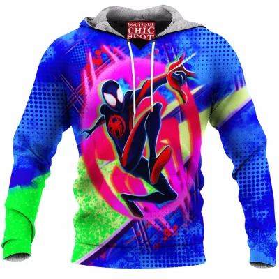 Comic Fleece-Hoodie, Miles Morales Fleece-Hoodie, Spdier-man Fleece-Hoodie