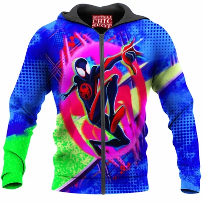 Comic Zip-Hoodie, Miles Morales Zip-Hoodie, Spdier-man Zip-Hoodie