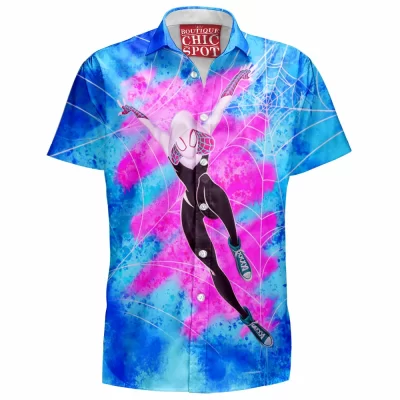 Comic Hawaiian-Shirt, Gwen Stacy Hawaiian-Shirt, Spider-Gwen Hawaiian-Shirt